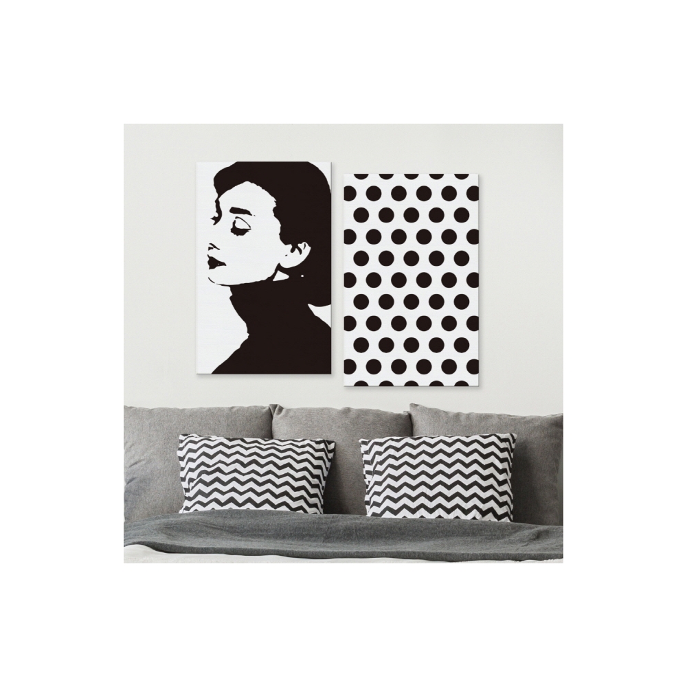 WIZWID:위즈위드 - [ADORARHOUSE:아도라하우스]캔버스액자 일러스트 오드리햅번(블랙) C타입 25x40cm WIZWID