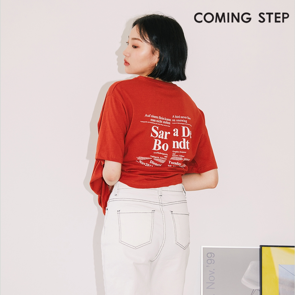 WIZWID:위즈위드 - [COMING-STEP:커밍스텝]커밍스텝 데일리 레터링 티셔츠 INJ4MTS060 WIZWID