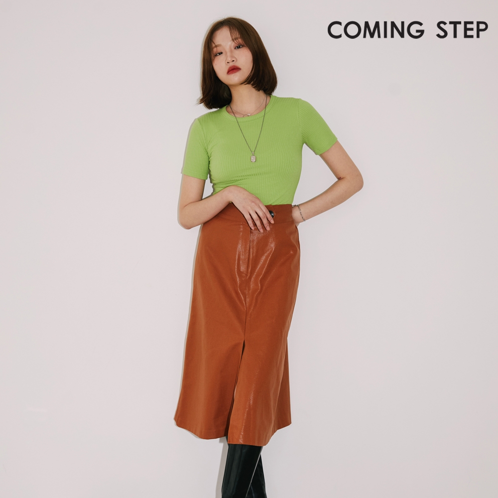 WIZWID:위즈위드 - [COMING-STEP:커밍스텝]커밍스텝 어텀 글로시 스커트 INJ8MSK030 WIZWID