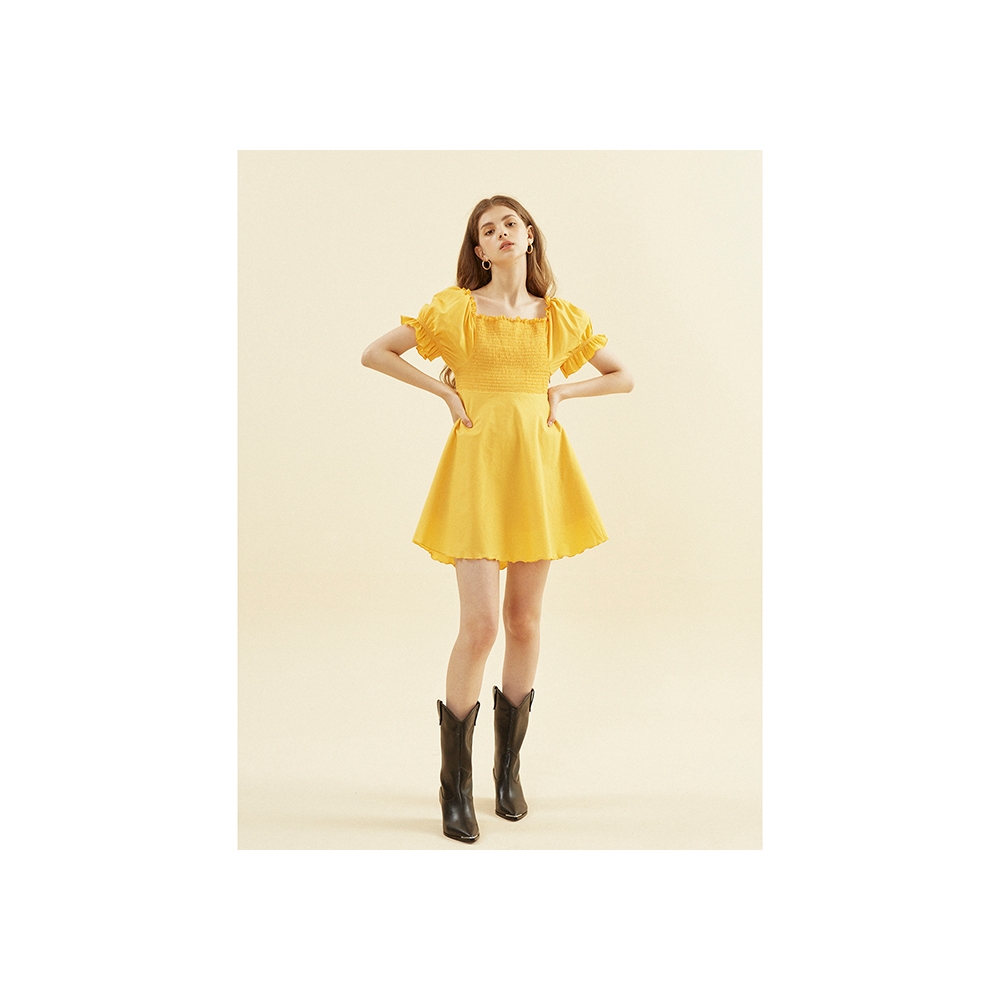 WIZWID:위즈위드 - [SALONDEYOHN:살롱드욘][30%할인]Smocking Dress_ Yellow WIZWID