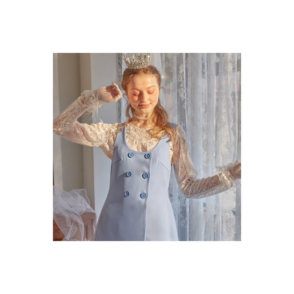 WIZWID:위즈위드 - [SALONDEYOHN:살롱드욘][5%할인]Mini Vest Dress_ Blue WIZWID