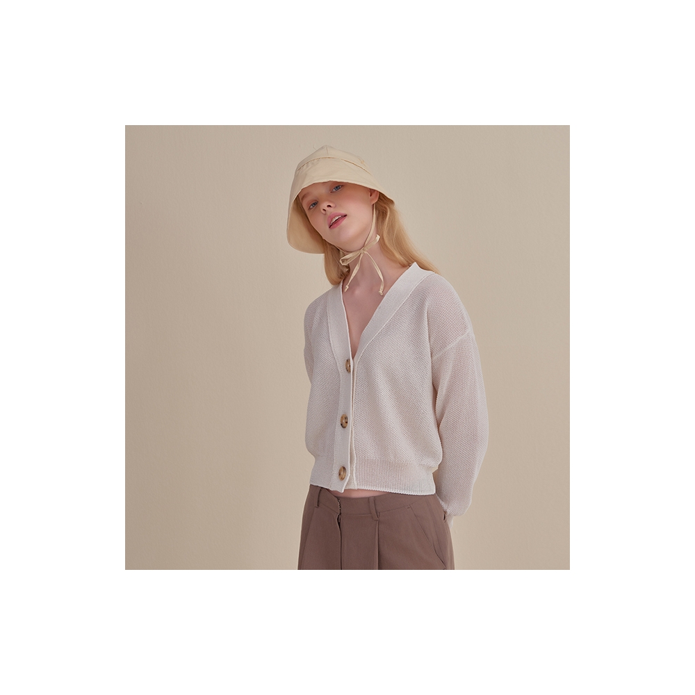 WIZWID:위즈위드 - [JMY:제이엠와이]BASIC V NECK SUMMER KNIT CARDIGAN [IVORY] WIZWID
