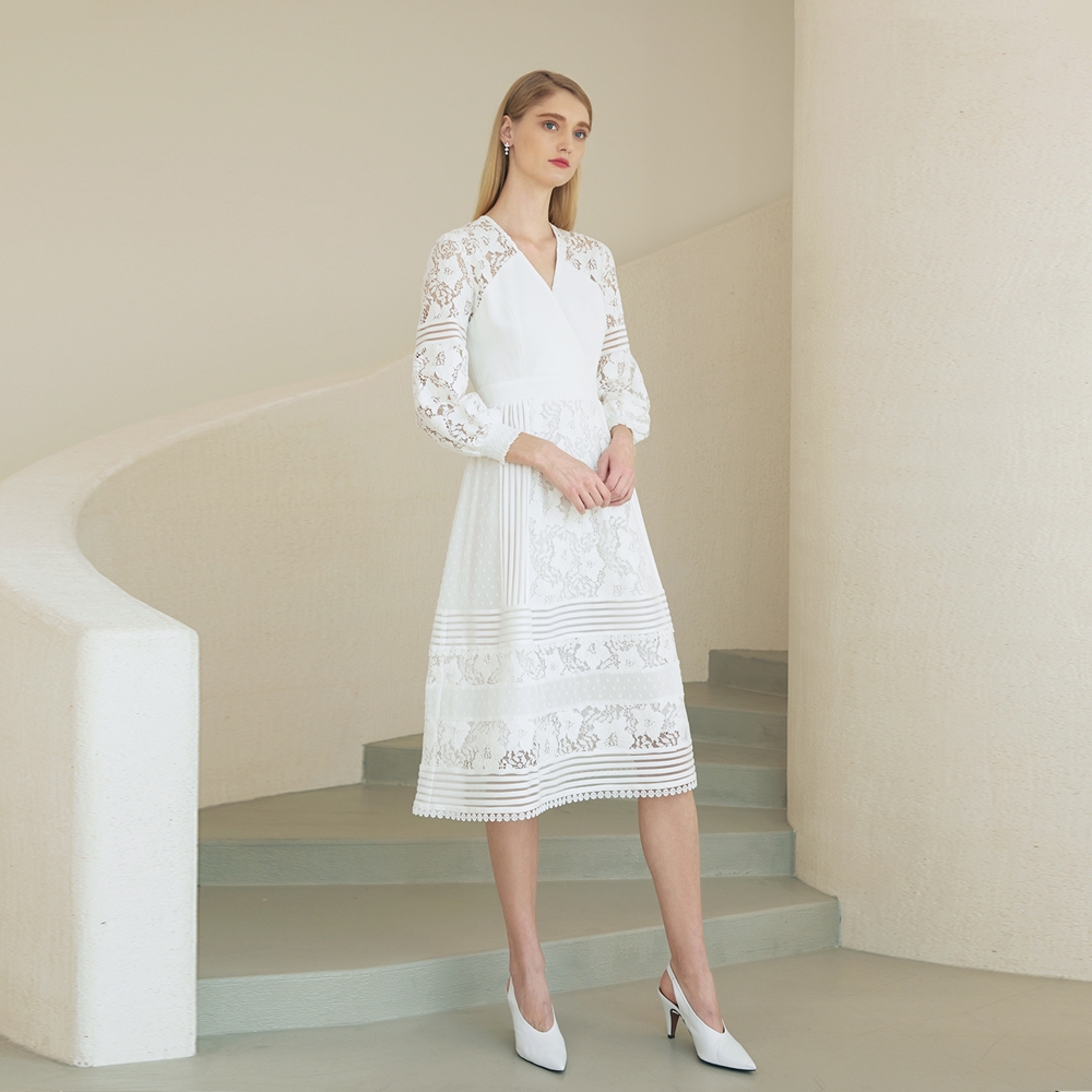 WIZWID:위즈위드 - [S BLANC:에스블랑][10%쿠폰]HARPER / SEE-THROUGH LACE DRESS(ivory) WIZWID