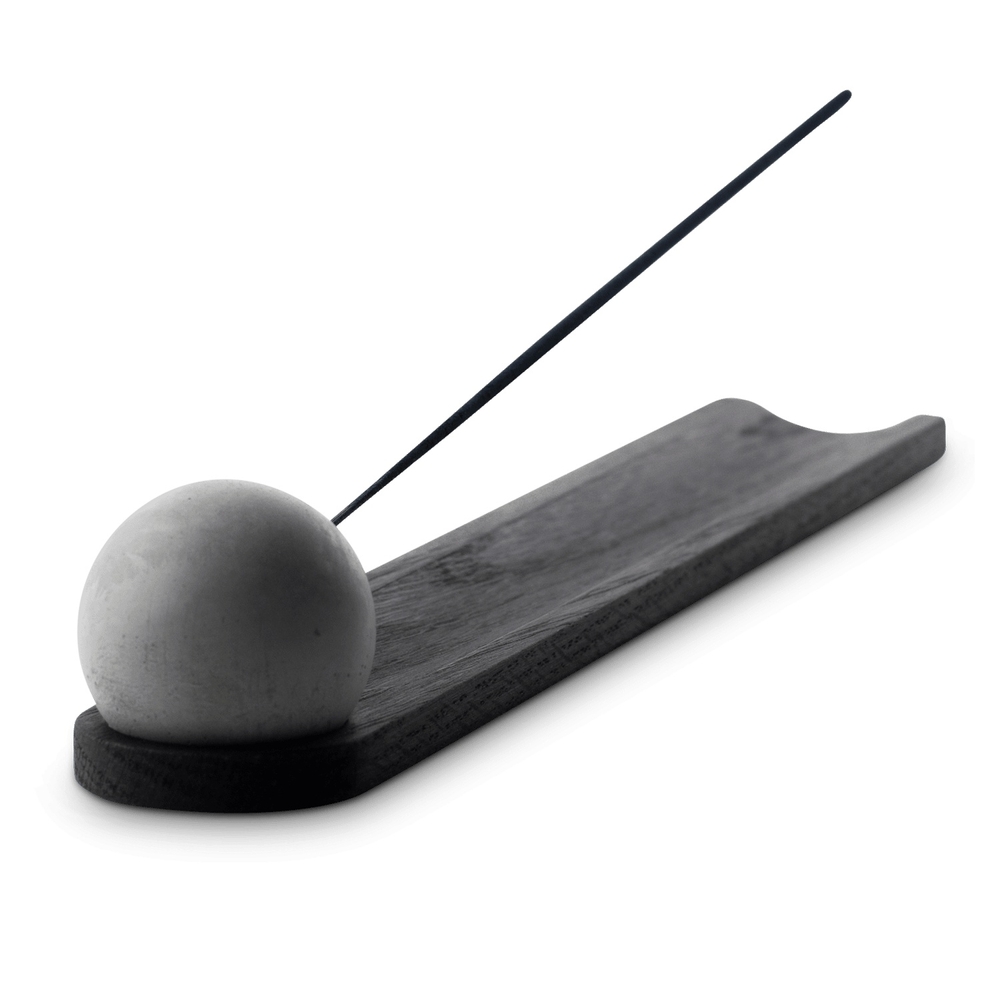WIZWID:위즈위드 - [KOMOLAB:코모랩]Concrete Sphere Incense Burner, Ebony Oak WIZWID