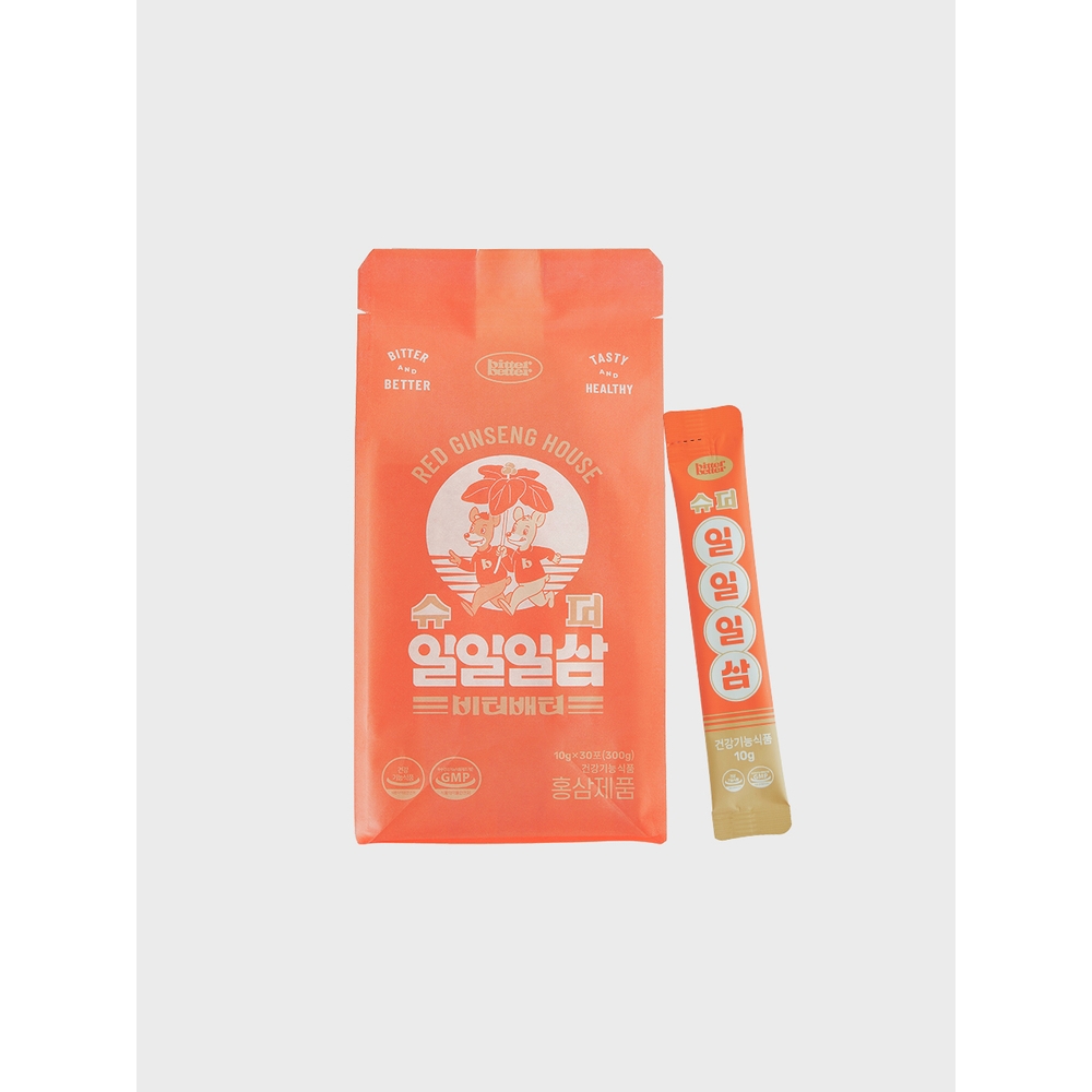 WIZWID:위즈위드 - [BITTER BETTER:비터배터]비터배터 슈퍼 일일일삼 홍삼 스틱 10g x 30포 WIZWID