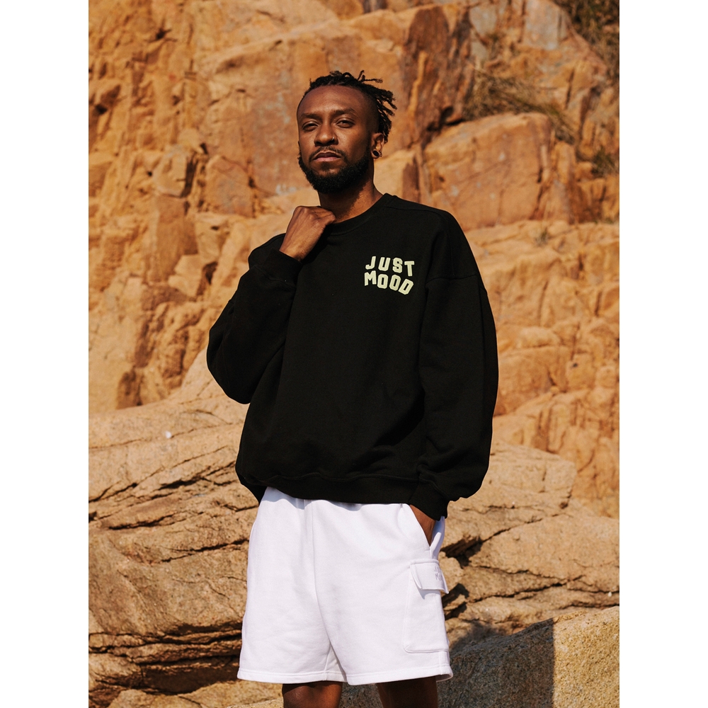 WIZWID:위즈위드 - [JUSTMOOD:저스트무드]ESSENTIAL SWEAT CREWNECK - BLACK WIZWID