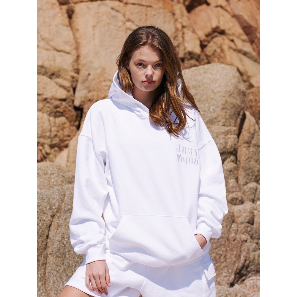WIZWID:위즈위드 - [JUSTMOOD:저스트무드]ESSENTIAL OVER HOODIE - WHITE WIZWID