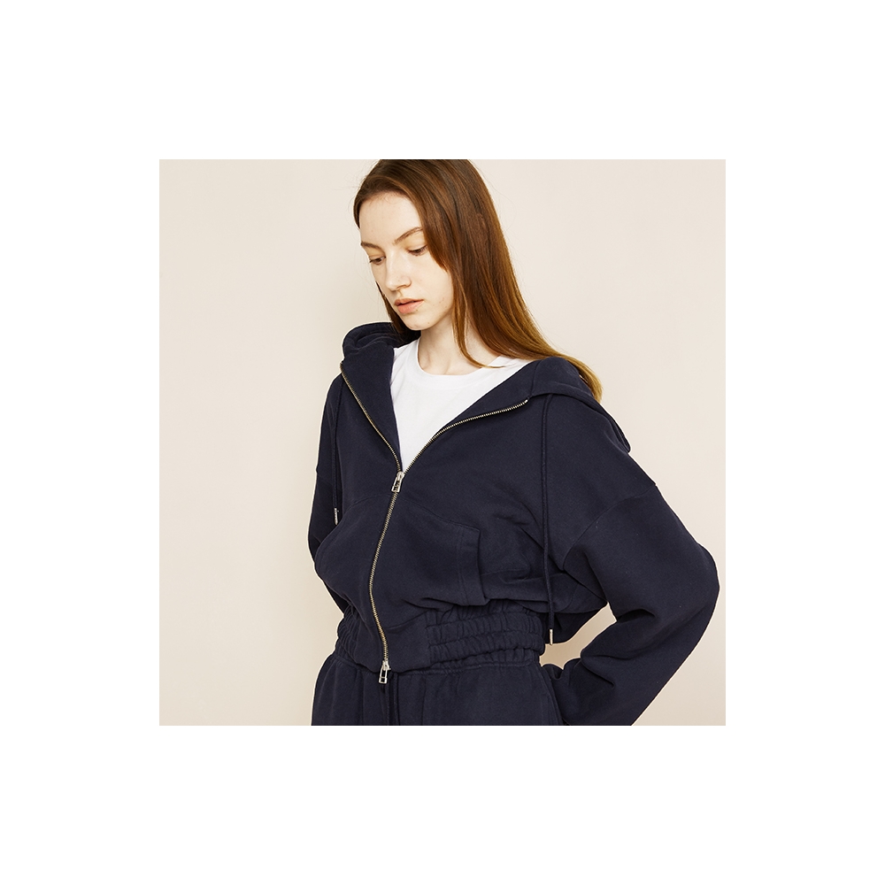 WIZWID:위즈위드 - [emm:이엠엠,emm][5%쿠폰]Short Zip-up Hoodie Navy WIZWID